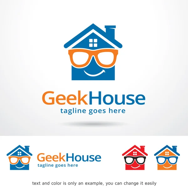 Geek σπίτι λογότυπο πρότυπο σχεδιασμού διάνυσμα — Διανυσματικό Αρχείο