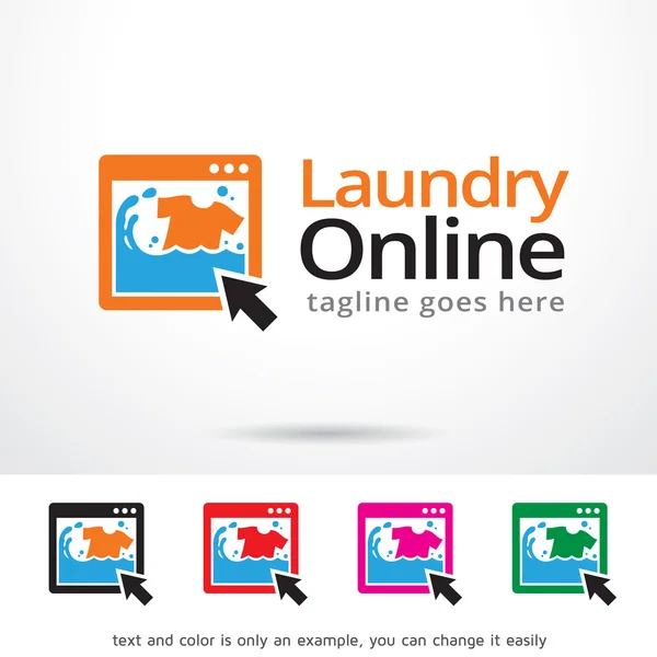 Vector de diseño de plantilla de logotipo en línea de lavandería — Archivo Imágenes Vectoriales