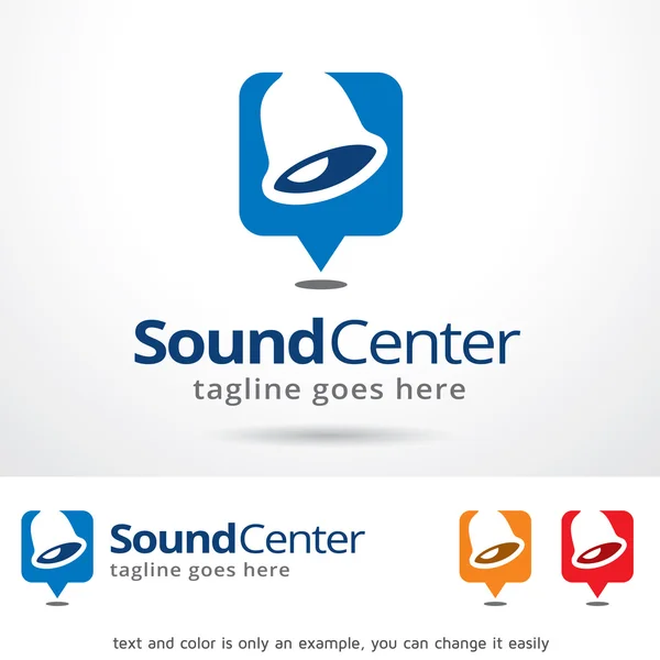 Ljud Center logotyp mall Design vektor — Stock vektor