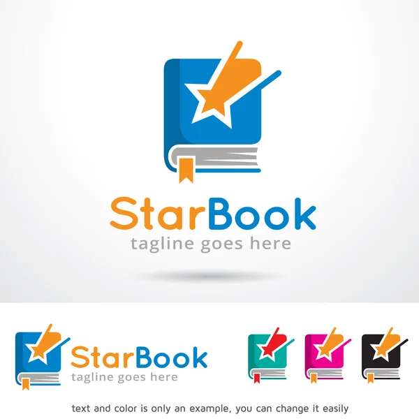 Vector de diseño de plantilla de logotipo de libro estrella — Vector de stock