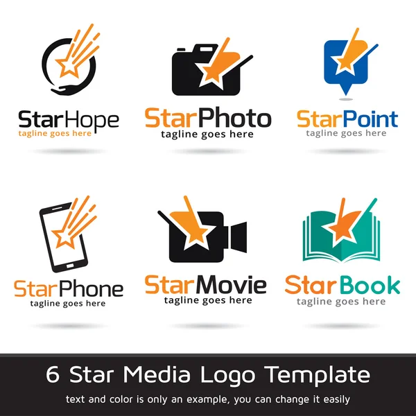 Vector de diseño de plantilla de logotipo de Star Media — Vector de stock