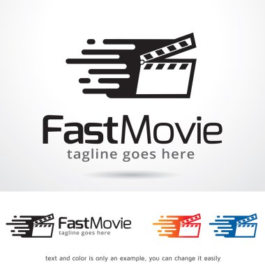 Hızlı film Logo şablonu tasarlamak vektör