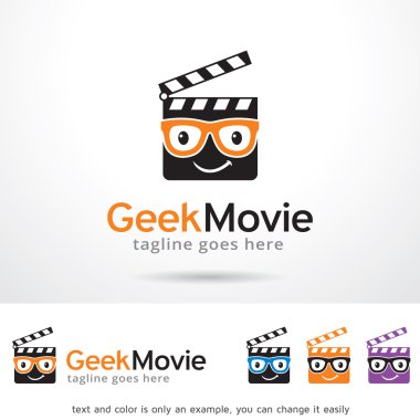 Geek film Logo şablonu tasarlamak vektör
