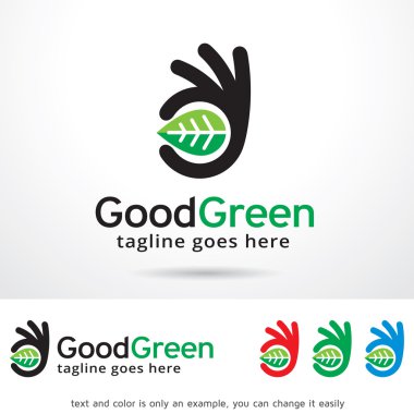 İyi yeşil Logo şablonu tasarlamak vektör
