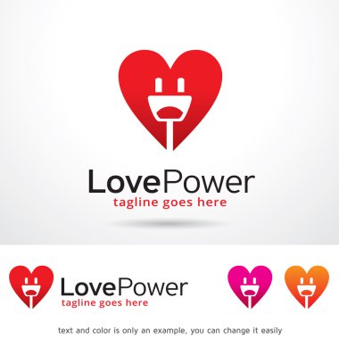 Aşk güç Logo şablonu tasarlamak vektör