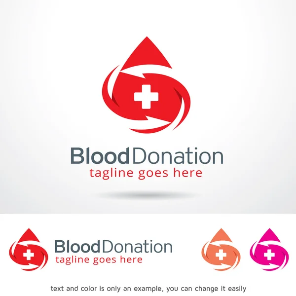 Blood Donation Logo Template Design Vector — Stock Vector