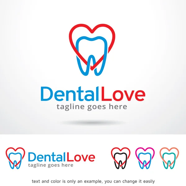 Amor dental logotipo modelo projeto Vector — Vetor de Stock