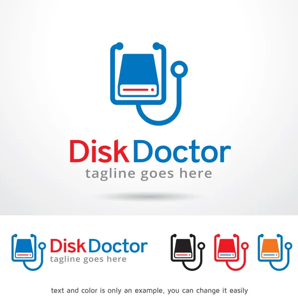 Disk Doctor λογότυπο πρότυπο σχεδιασμού διάνυσμα — Διανυσματικό Αρχείο