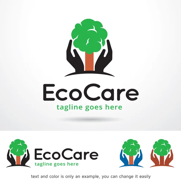 Eco Care Logo Template Design Vector — Stock Vector
