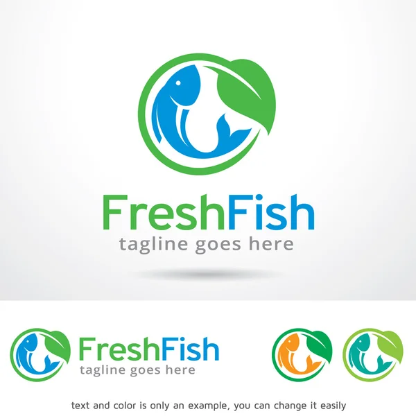 Φρέσκο ψάρι λογότυπο πρότυπο σχεδιασμού διάνυσμα — Διανυσματικό Αρχείο