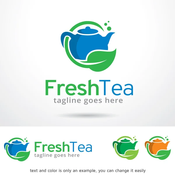 Vector de diseño de la plantilla de logotipo de té fresco — Vector de stock