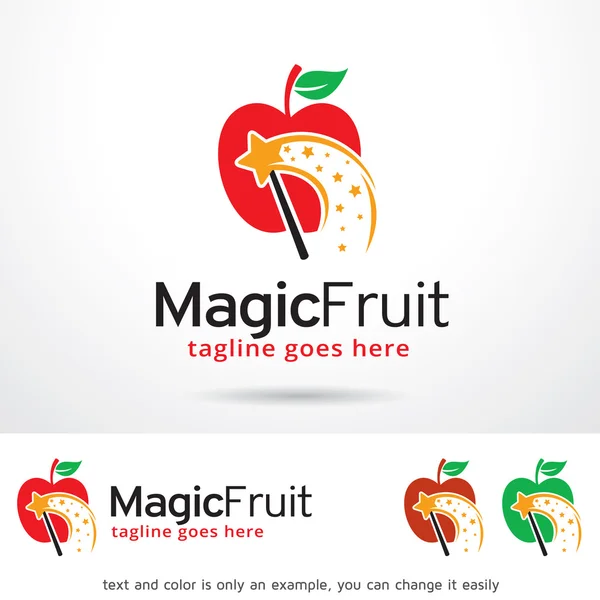 Fruta mágica logotipo modelo projeto Vector —  Vetores de Stock