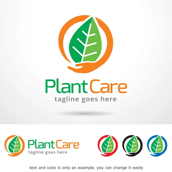 植物护理徽标模板设计矢量 — 图库矢量图片