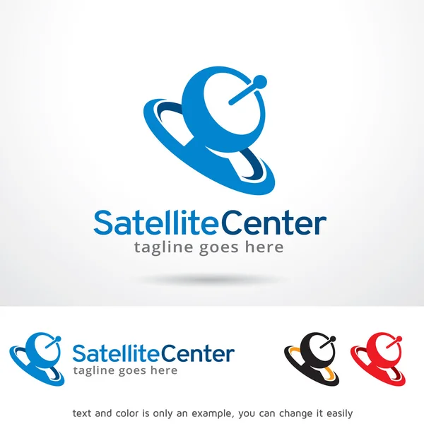 Centro de Satélite Logo Template Design Vector —  Vetores de Stock