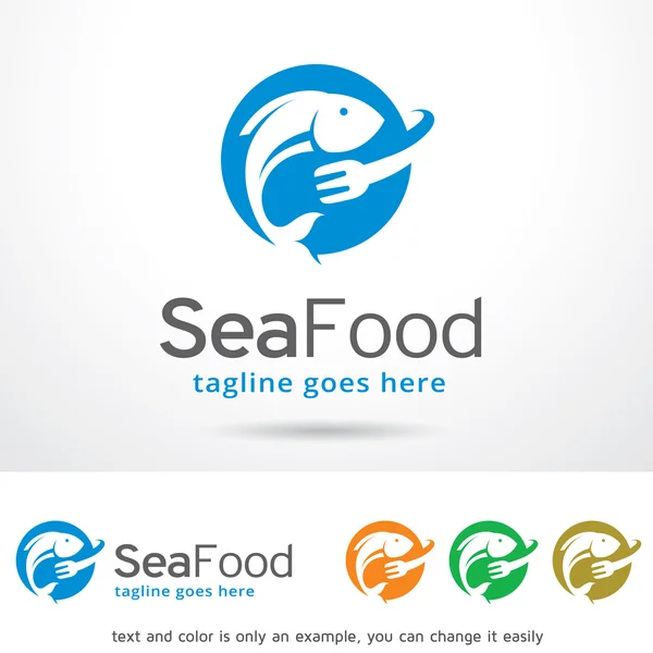Mar alimentos logotipo modelo projeto Vector — Vetor de Stock