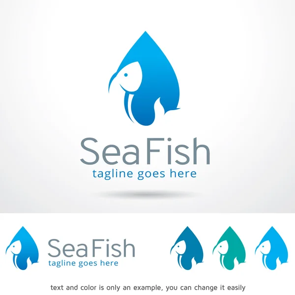 Στη θάλασσα ψάρι λογότυπο πρότυπο σχεδιασμού διάνυσμα — Διανυσματικό Αρχείο