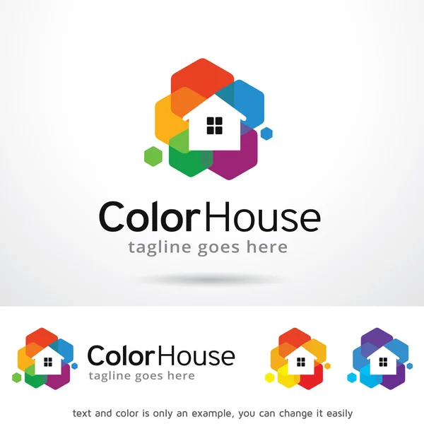 Vector de diseño de la plantilla de logotipo de Color House — Vector de stock