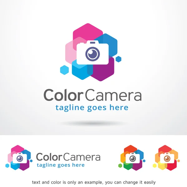 Color Camera Logo Template Design Vector — Stock Vector