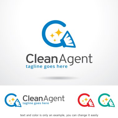 Temiz Ajan Logo şablonu tasarlamak vektör