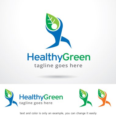 Sağlıklı yeşil Logo şablonu tasarlamak vektör