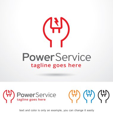Güç hizmet Logo şablonu tasarlamak vektör
