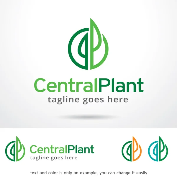Вектор дизайну центрального логотипу рослин — стоковий вектор