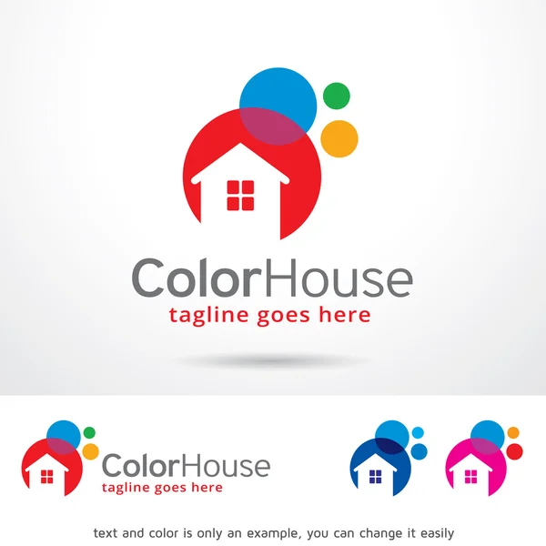 Vector de diseño de la plantilla de logotipo de Color House — Vector de stock