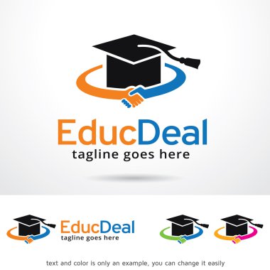 Eğitim anlaşma Logo şablonu tasarlamak vektör
