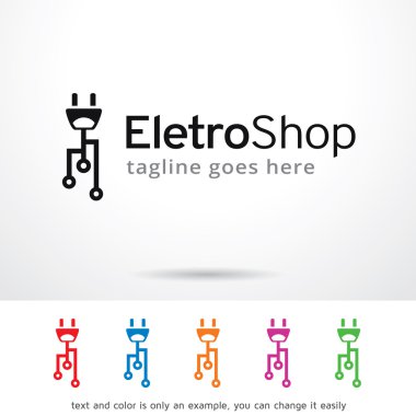 Electro Dükkanı Logo şablonu tasarlamak vektör