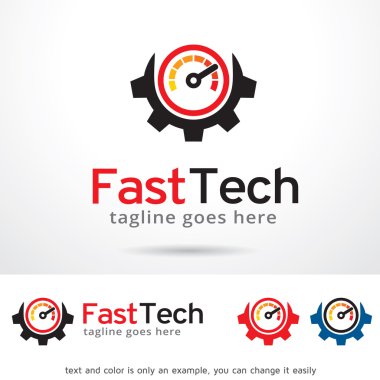 Hızlı teknoloji Logo şablonu tasarlamak vektör