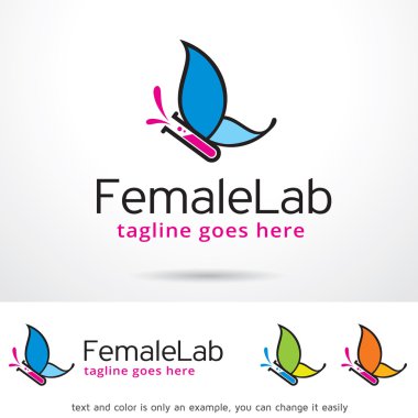 Kadın laboratuvar Logo şablonu tasarlamak vektör