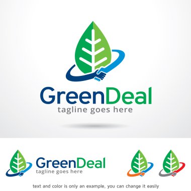 Yeşil Deal Logo şablonu tasarlamak vektör