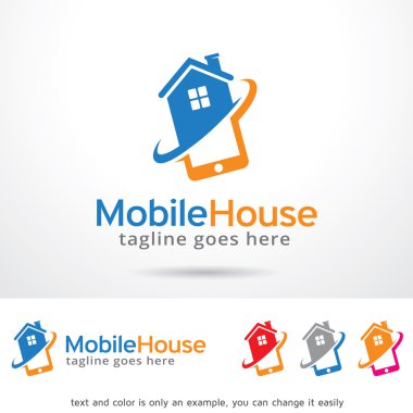 Mobil ev Logo şablonu tasarım