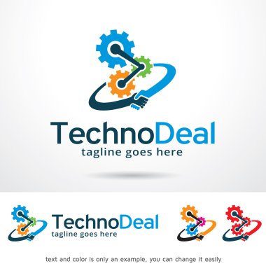 Teknoloji anlaşma Logo tasarım şablonu