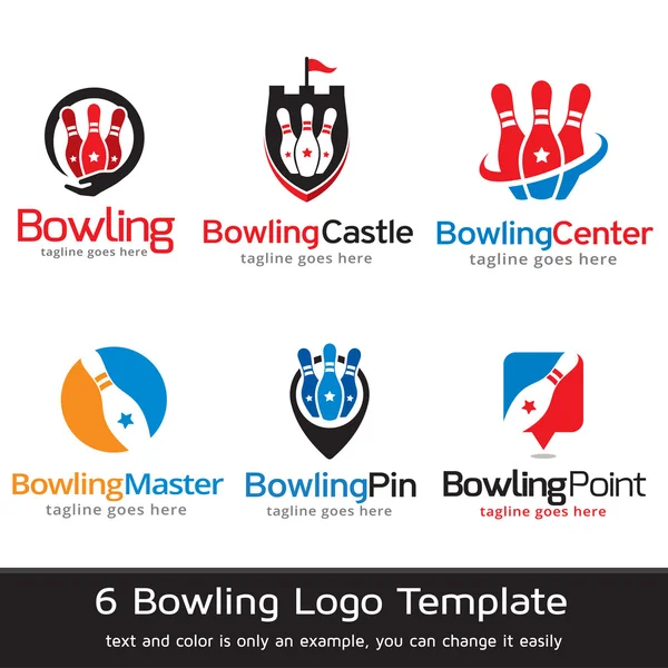 Modèle de logo de bowling vecteur de conception — Image vectorielle