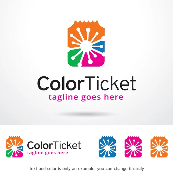 Color Ticket Logo Template Design Vector — Stock Vector