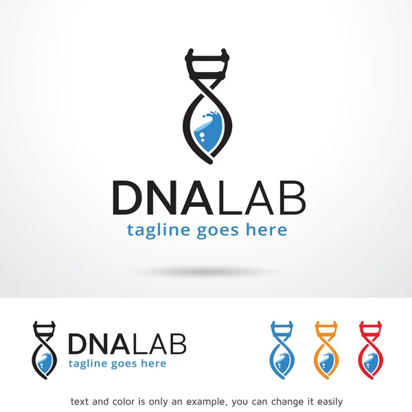 DNA Lab logotipo modelo projeto Vector —  Vetores de Stock