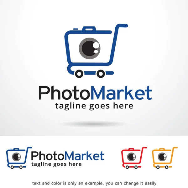 Diseño de plantilla de logotipo del mercado de fotos — Vector de stock
