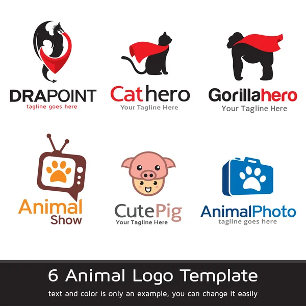 Diseño de plantilla de logotipo animal — Vector de stock