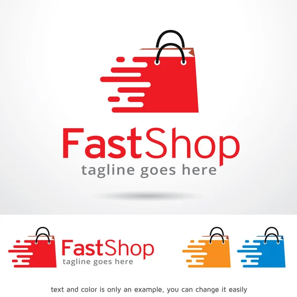 Fast Shop Logo Template Design — Stock Vector