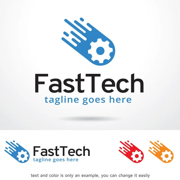 Fast Tech Logo Template Design — ストックベクタ