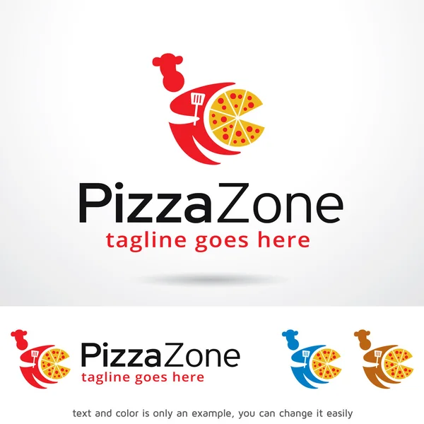 Pizza Zone Logo Template Design — Stock Vector