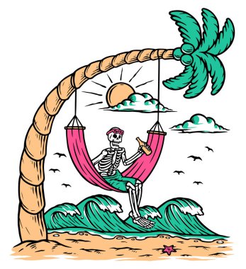 Kafatası plajda serinliyor.