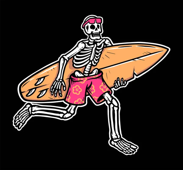 Alien Play Skateboard Vektor Illustration — Stock vektor