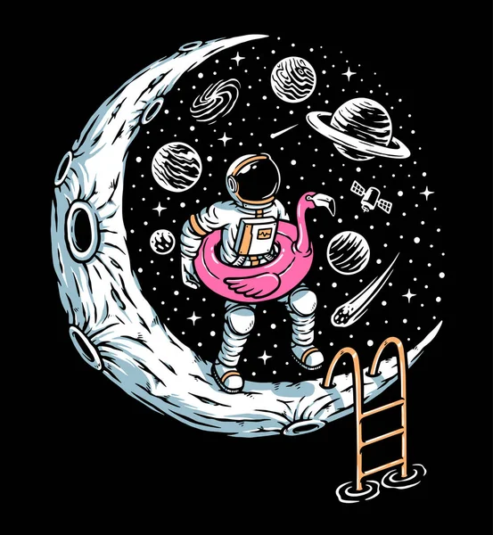 Lasst Uns Mondpool Spielen — Stockvektor