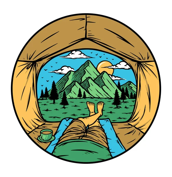 Crânio Adora Montanhas Ilustração Vetorial —  Vetores de Stock
