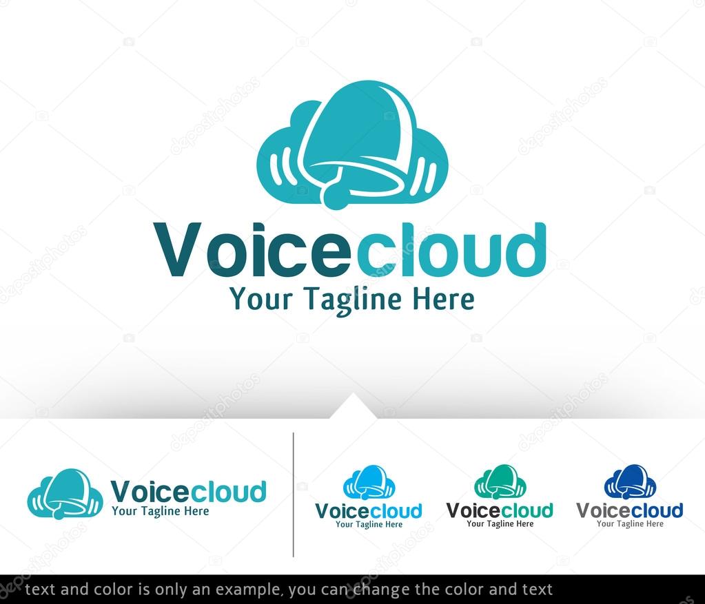 Voice Cloud Logo Template Design Vector