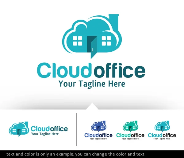 Cloud Office Logo Plantilla Diseño Vector — Vector de stock