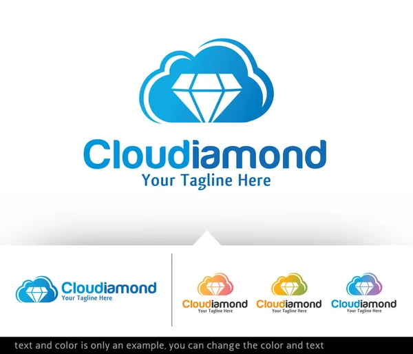 Cloud Diamond Logo Plantilla Diseño Vector — Vector de stock