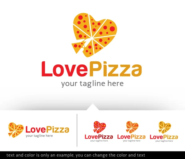 Aşk Pizza Logo şablonu tasarlamak vektör